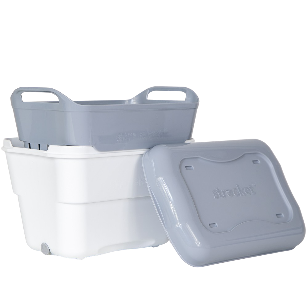Gray Strucket 4.5L Mini Strainer Bucket with Lid Strucket USA