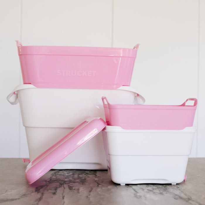 Strucket Strainer Bucket 19L - Pink Interlocking Bucket