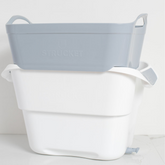 Gray 19L Strucket Interlocking Bucket Strainer with plug