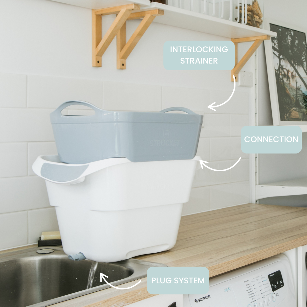 Strucket 19L Interlocking Strainer Bucket with Plug