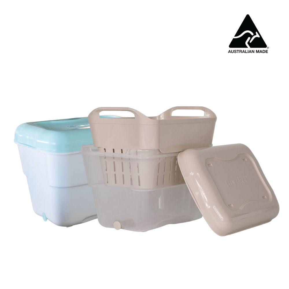 Strucket 2 x 4.5L Mini Strainer Bucket with Lid