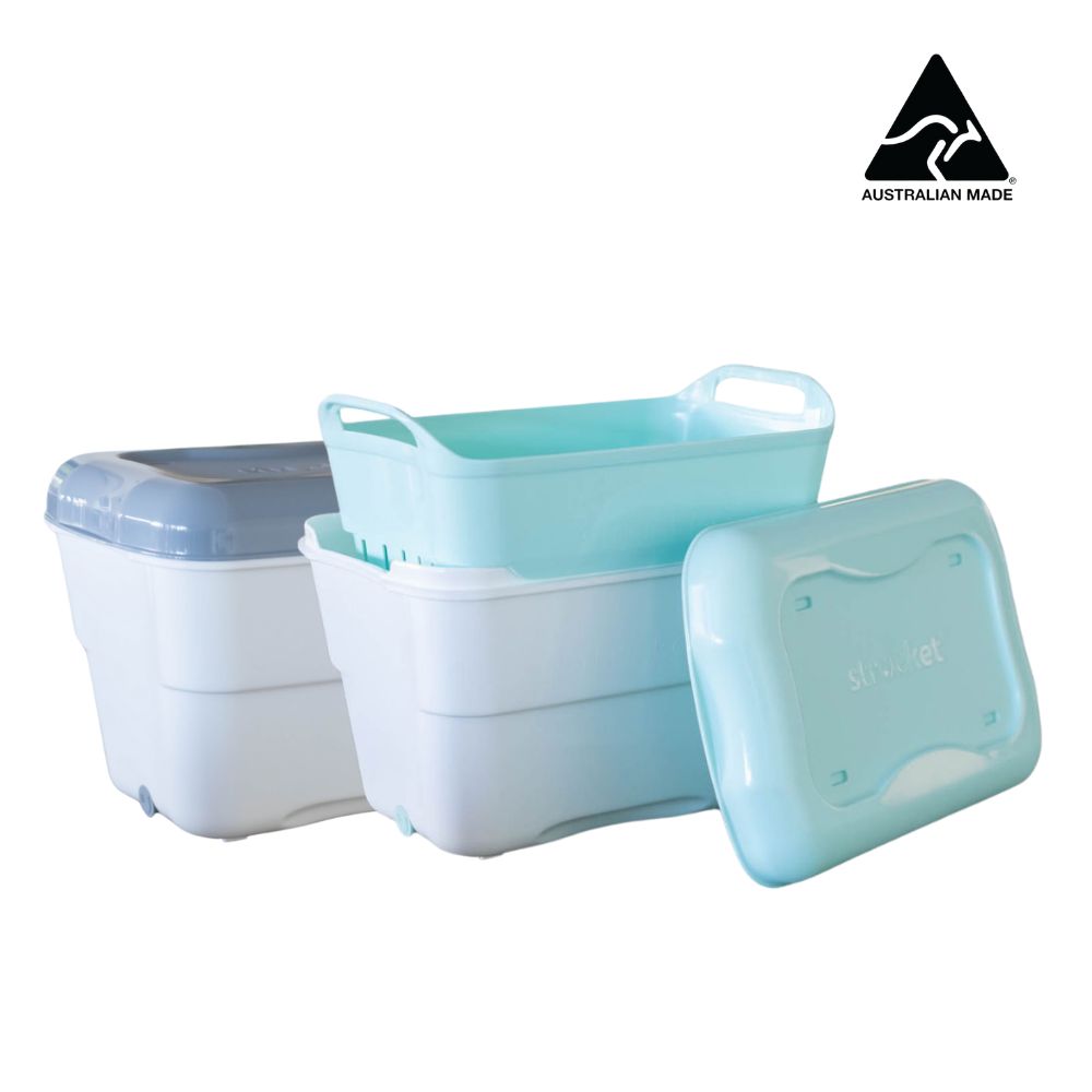 Strucket 2 x 4.5L Mini Strainer Bucket with Lid