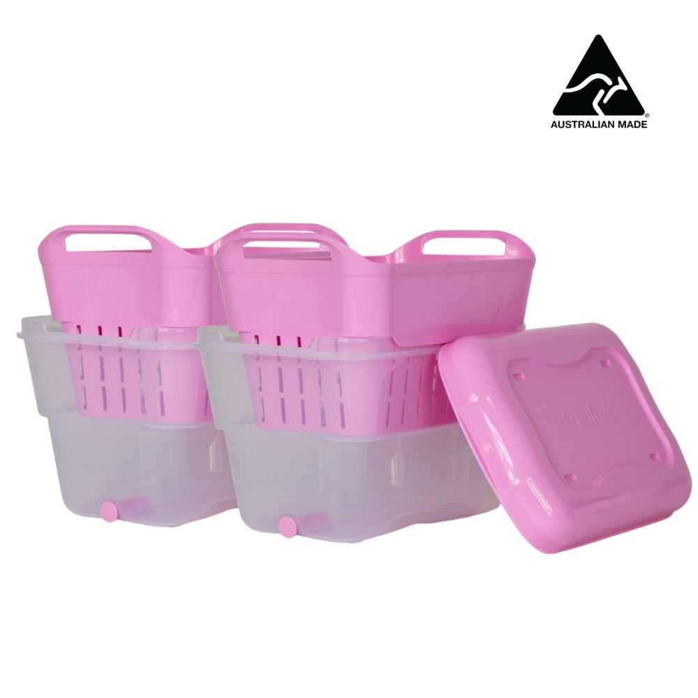 Strucket 2 x 4.5L Mini Strainer Bucket with Lid