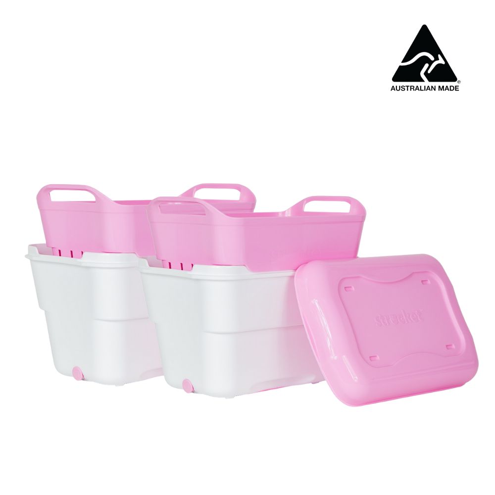 Strucket 2 x 4.5L Mini Strainer Bucket with Lid
